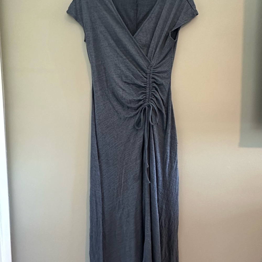 Elegant Blue Ruched Dress